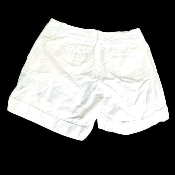 BANANA REPUBLIC Martin Fit White Cuffed Linen and Cotton Shorts Size 2 - Picture 2 of 4